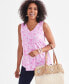 Фото #1 товара Women's Printed V-Neck Tank Top, Created for Macy's