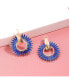 Women's Blue Embellished Circular Drop Earrings