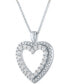 ფოტო #3 პროდუქტის Lab-Created Diamond Heart Pendant Necklace (3/4 ct. t.w.) in Sterling Silver, 16" + 2" extender