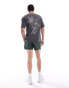 ADPT oversized rose back print t-shirt in dark grey