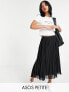 Фото #1 товара ASOS DESIGN Petite pleated midi skirt