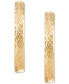 ფოტო #3 პროდუქტის Textured J-Hoop Earrings in 14k Gold