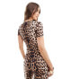 Fashionkilla super soft t-shirt co-ord in leopard print