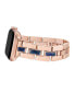 ფოტო #3 პროდუქტის Women's Rose Gold-Tone Alloy with Blue Lapis Gemstone Accents Link Bracelet Compatible with 42mm/44mm/45mm/Ultra/Ultra 2 Apple Watch