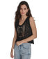 Women's Cropped Crochet Scoop-Neck Top