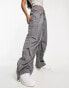 Monki parachute trousers in grey