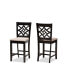 Фото #1 товара Nicolette Modern and Contemporary 2-Piece Fabric Upholstered and Finished Wood Counter Stool Set