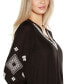 ფოტო #2 პროდუქტის Black Label Women’s Embroidered Blouson Sleeve V-Neck Blouse Top