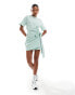 In The Style exclusive wrap tie side mini t-shirt dress in sage