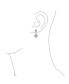 ფოტო #2 პროდუქტის Bridal Pave Halo Dangle Teardrop Cubic Zirconia AAA CZ Drop Earrings For Wedding Women Prom Teen Rose Gold Plated Brass