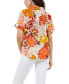 ფოტო #2 პროდუქტის Women's Printed Satin Like Top with Collar