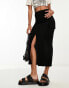 New Look cargo midi skirt in black