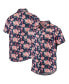 Men's Navy Boston Red Sox Floral Linen Button-Up Shirt