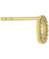ფოტო #3 პროდუქტის Cubic Zirconia Circle Stud Earrings in Gold-Plated Sterling Silver, Created for Macy's