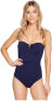 Фото #1 товара Tommy Bahama Womens 189258 Pearl Convertible Mare Navy One Piece Swimsuit Size 4