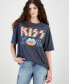 ფოტო #1 პროდუქტის Juniors' Kiss Graphic T-Shirt