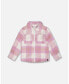 ფოტო #1 პროდუქტის Big Girls Overshirt Wool-Effect With Pockets Plaid Lilac And Off White