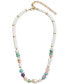 Фото #2 товара Lucky Brand gold-Tone Multicolor Mixed Stone Beaded Collar Necklace, 15-1/2" + 3" extender