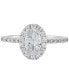 ფოტო #3 პროდუქტის IGI Certified Lab Grown Diamond Oval-Cut Halo Engagement Ring (1-1/2 ct. t.w.) in 14k White Gold