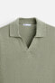 COTTON/LINEN KNIT POLO SHIRT