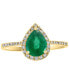 ფოტო #2 პროდუქტის EFFY® Emerald (7/8 ct. t.w.) & Diamond (1/6 ct. t.w.) Ring in 14k Gold (Also available in 14k White Gold)