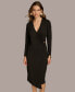 Фото #2 товара Women's Faux-Wrap Hardware Midi Dress