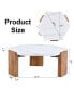 Фото #5 товара Modern MDF Coffee Table with White Top & Wooden Legs