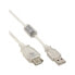 Фото #2 товара InLine USB 2.0 Extension Cable Type A M/F - transparent - w/ferrite - 5m