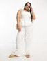 Daisy Street Plus linen relaxed trousers in ditsy floral co-ord White Floral, EU 46 Plus - фото #2