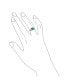 Fashion Round Solitaire Cubic Zirconia CZ Pave Simulated Emerald Green Art Deco Style 3CT Cocktail Statement Ring For Women