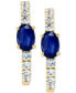 ფოტო #3 პროდუქტის EFFY® Sapphire (1-1/5 ct. t.w.) & White Sapphire (5/8 ct. t.w.) Small Hoop Earrings in 14k Gold, 0.75"