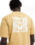 Parlez link back print short sleeve t-shirt in mustard yellow