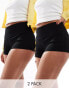 Фото #1 товара Bershka 2 pack micro shorts in black