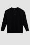 Boxy Fit Bisiklet Yaka Sweatshirt