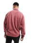 Фото #8 товара ASOS DESIGN oversized polo sweatshirt with piping in washed red