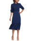 Фото #3 товара Women's Smocked-Bodice Tiered Midi Dress