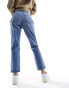 New Look straight leg jean in mid blue wash 34 - фото #4