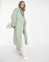 ASOS DESIGN smart wool mix brushed coat in soft green