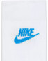 Nike Everyday Essential 3 pack socks in white with coloured logo