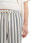 ASOS DESIGN heavyweight textured short in navy and white stripe