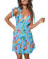 Фото #1 товара Women's Parrot and Palm Bright Tropical Mini Beach Dress