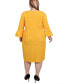 Фото #2 товара Plus Size 3/4 Length Imitation-Pearl Detail Dress