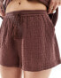 Фото #2 товара Iisla & Bird loose fit beach shorts co-ord in brown