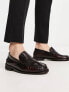 Фото #1 товара River Island leather penny loafers in dark red