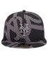 Men's Black New York Mets Logo Fracture 59FIFTY Fitted Hat