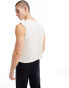 Фото #8 товара ASOS DESIGN vest in white texture with notch neckline