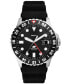 ფოტო #1 პროდუქტის Men's Blue GMT Black Silicone Watch 46mm