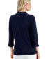 Фото #1 товара Women's Knit Roll-Tab Tipped Shirt