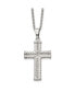 ფოტო #1 პროდუქტის Stainless Steel Polished Cross Pendant on a Curb Chain Necklace
