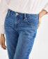 Фото #3 товара Petite Mid-Rise Cuffed Girlfriend Jeans, Created for Macy's